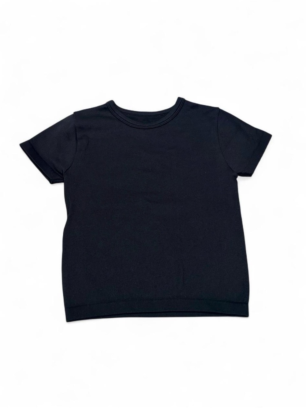 Gilly Hicks Black Ribbed Short Sleeve Top XS